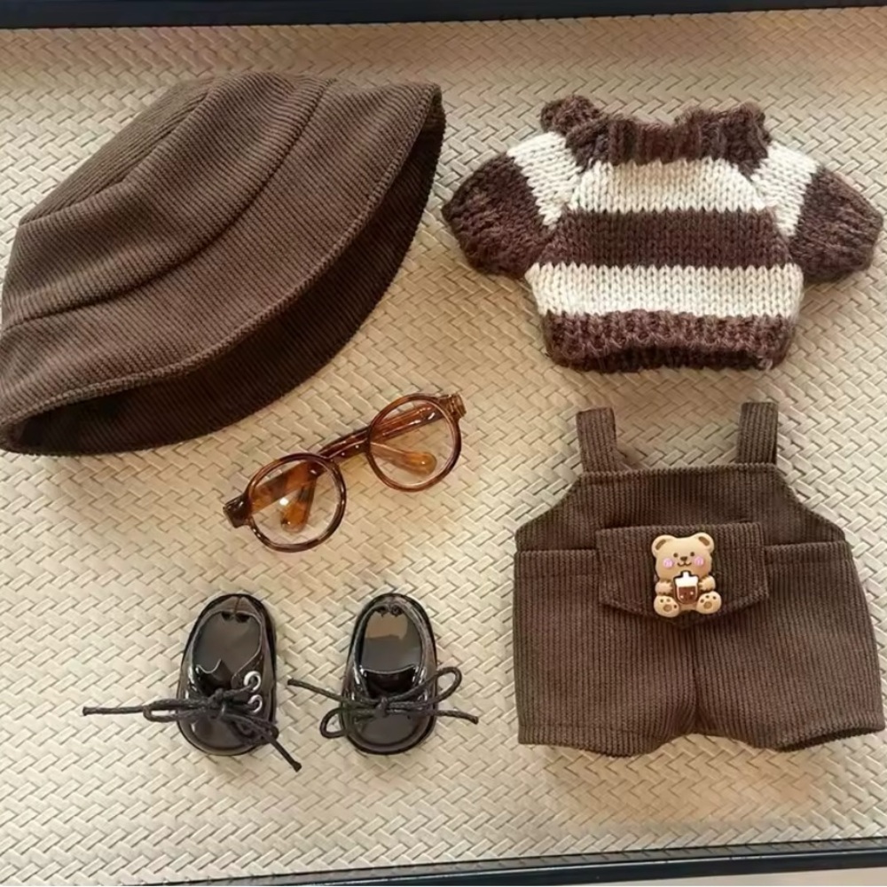 Brown Knit Bear Outfit Set for Labubu! NWT